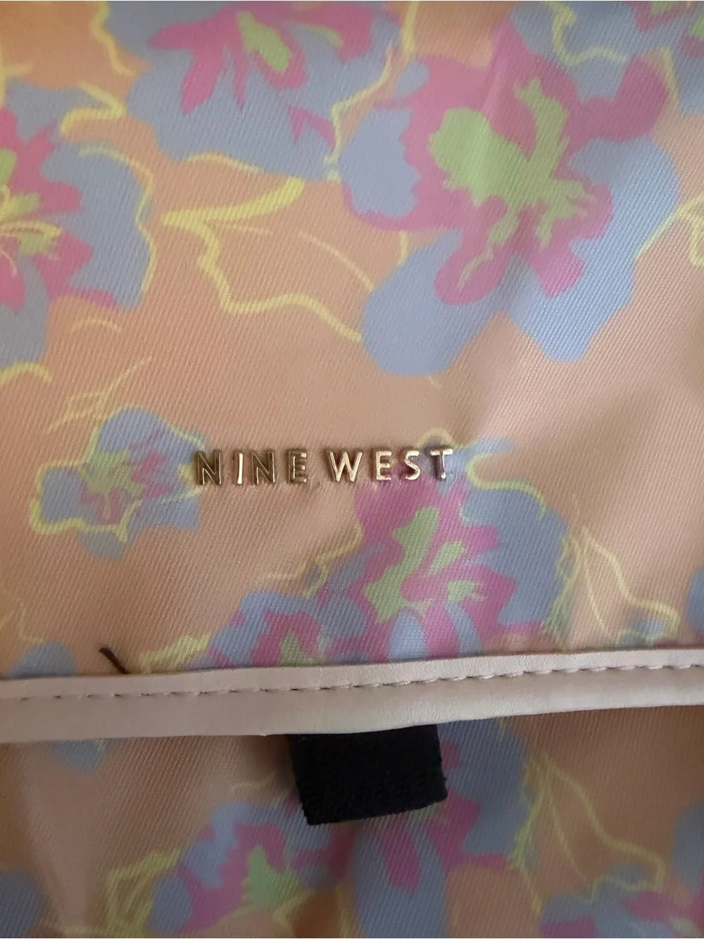 Nine West Pastel Pink Floral Foldable Cosmetic Pouch